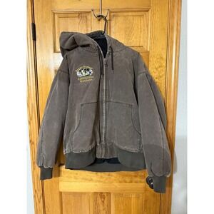 Distressed Cabela's Men's Burdg Dunham Construction Worldwide Work Coat Brown XL